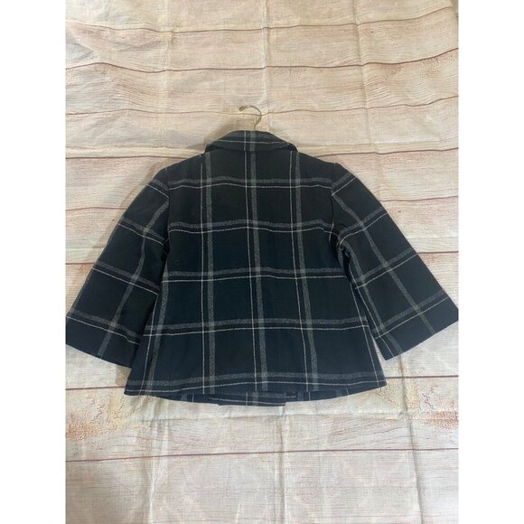 Banana Republic Women's Wool Blend Plaid Crop Short Sleeve Coat - Small - Picture 16 of 16